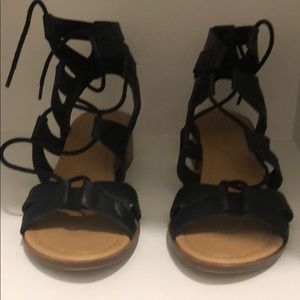 BRAND NEW! Black Lace Up Sandals